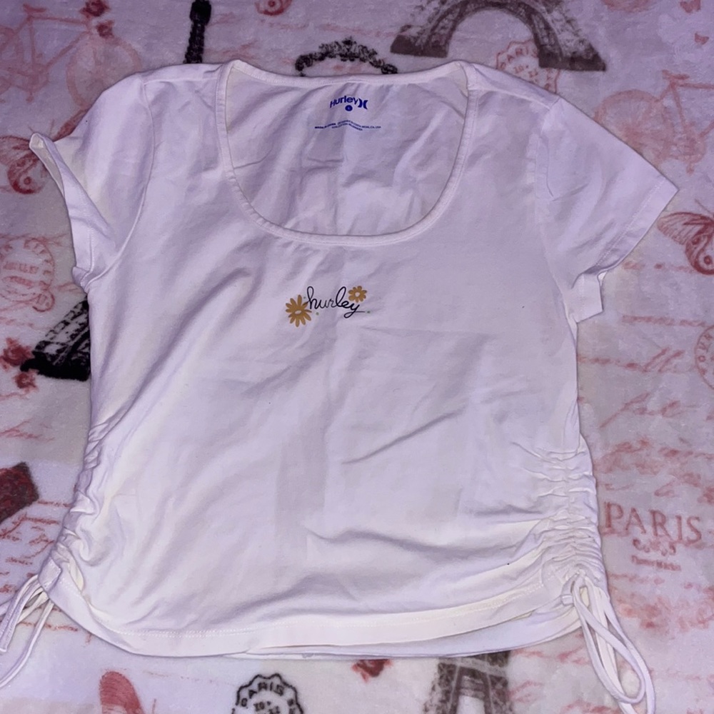 white hurley t-shirt